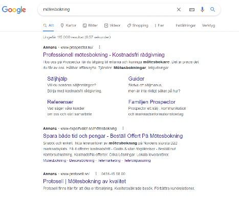 google ads for motesbokning