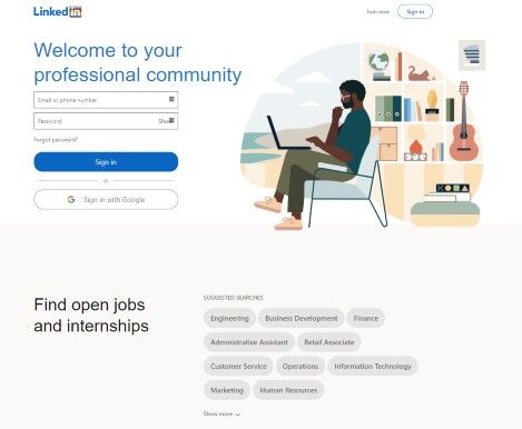 linkedin.com homepage